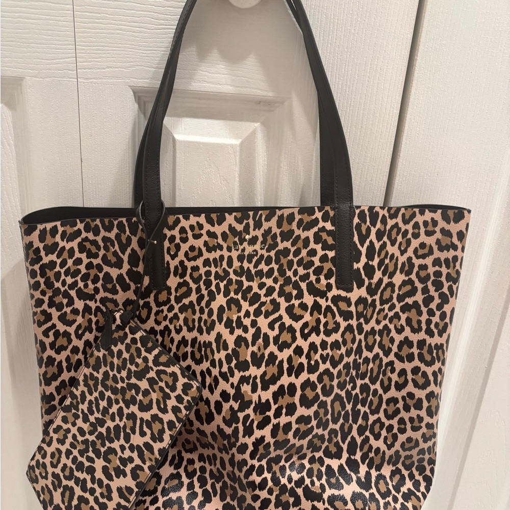 Kate Spade Leopard Print Tote Bag with Pouch